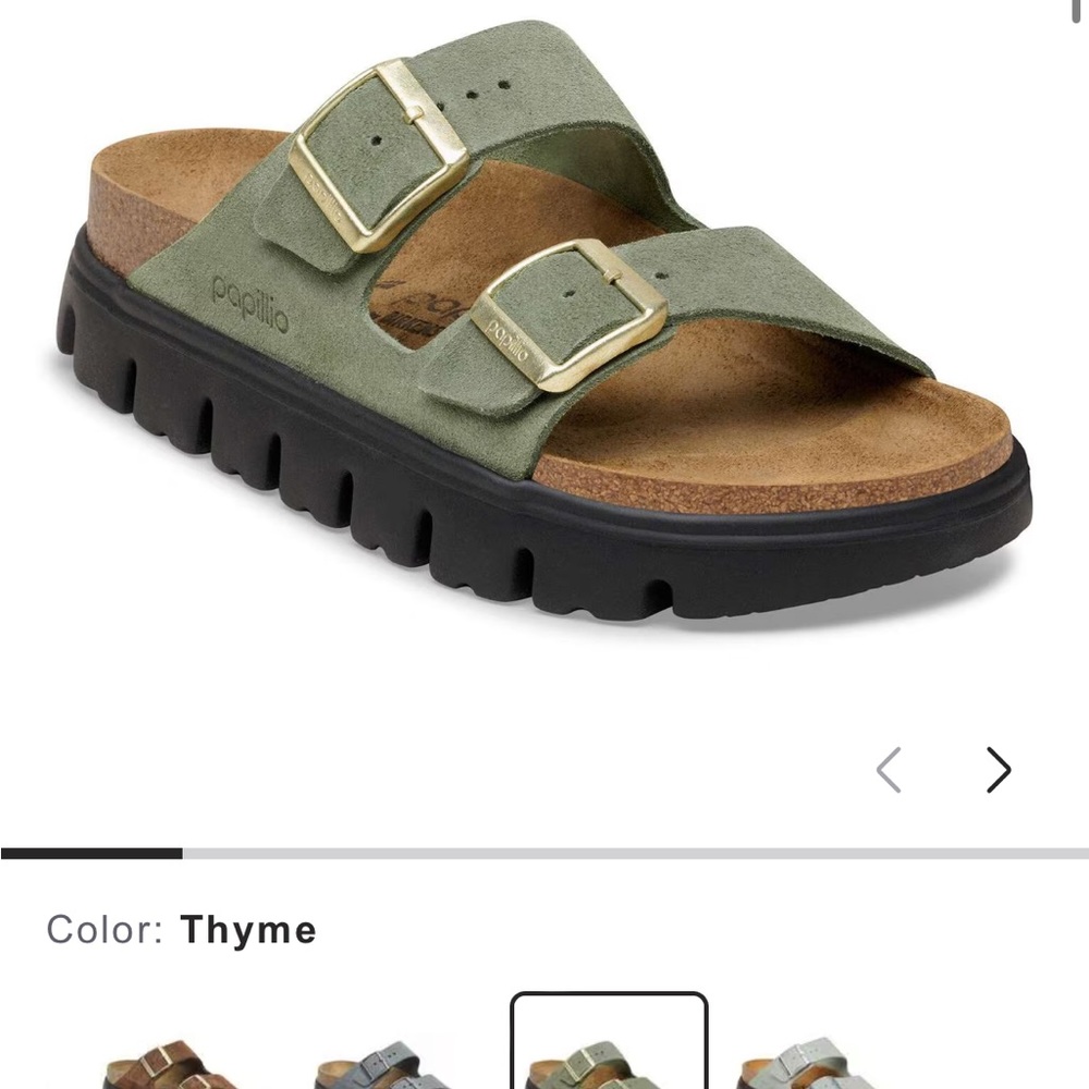 Birkenstock Size 37 Arizona Chunky Green Sandals